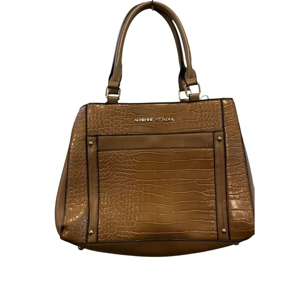 Adrienne Vittadini Women's‎ Brown Crocodile Embossed Shoulder Bag free of wallet